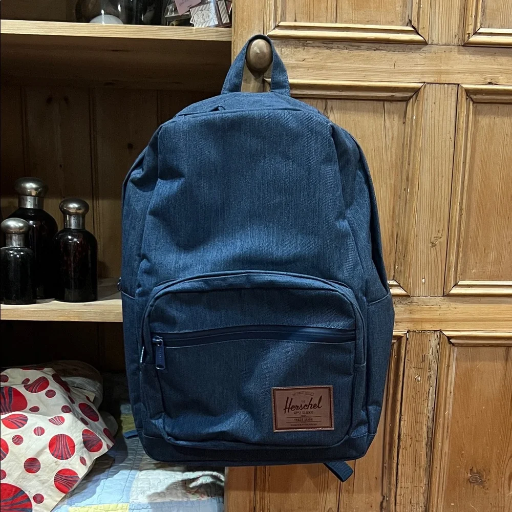 denim backpack herschel Retreat and a tonal liner made from 100% recycled polyester Herschel Retreat Backpack | Mini